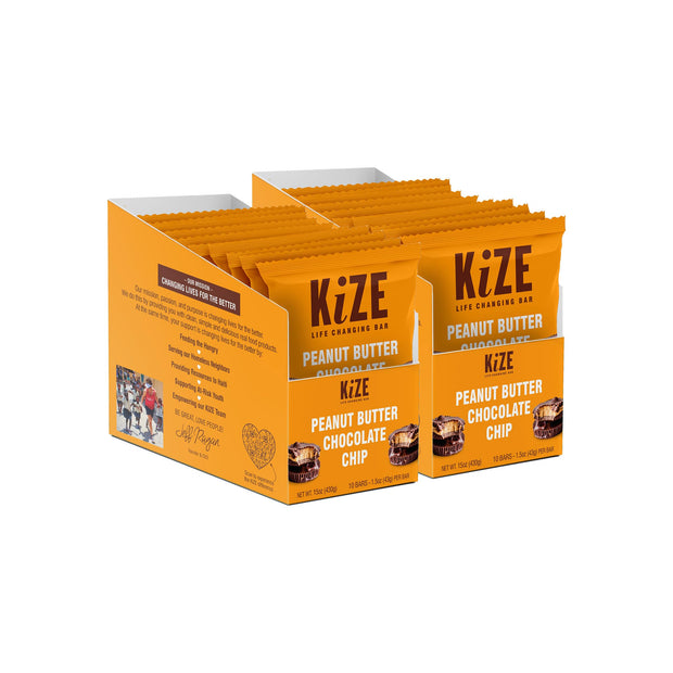 KiZE Energy Bars - Peanut Butter Honey - Gluten Free, Dairy Free, Non-GMO, and High Protein Meal Replacement Energy Bars, Clean and Simple Food Ingredients - 7g High Protein Snacks, (10 Count)
