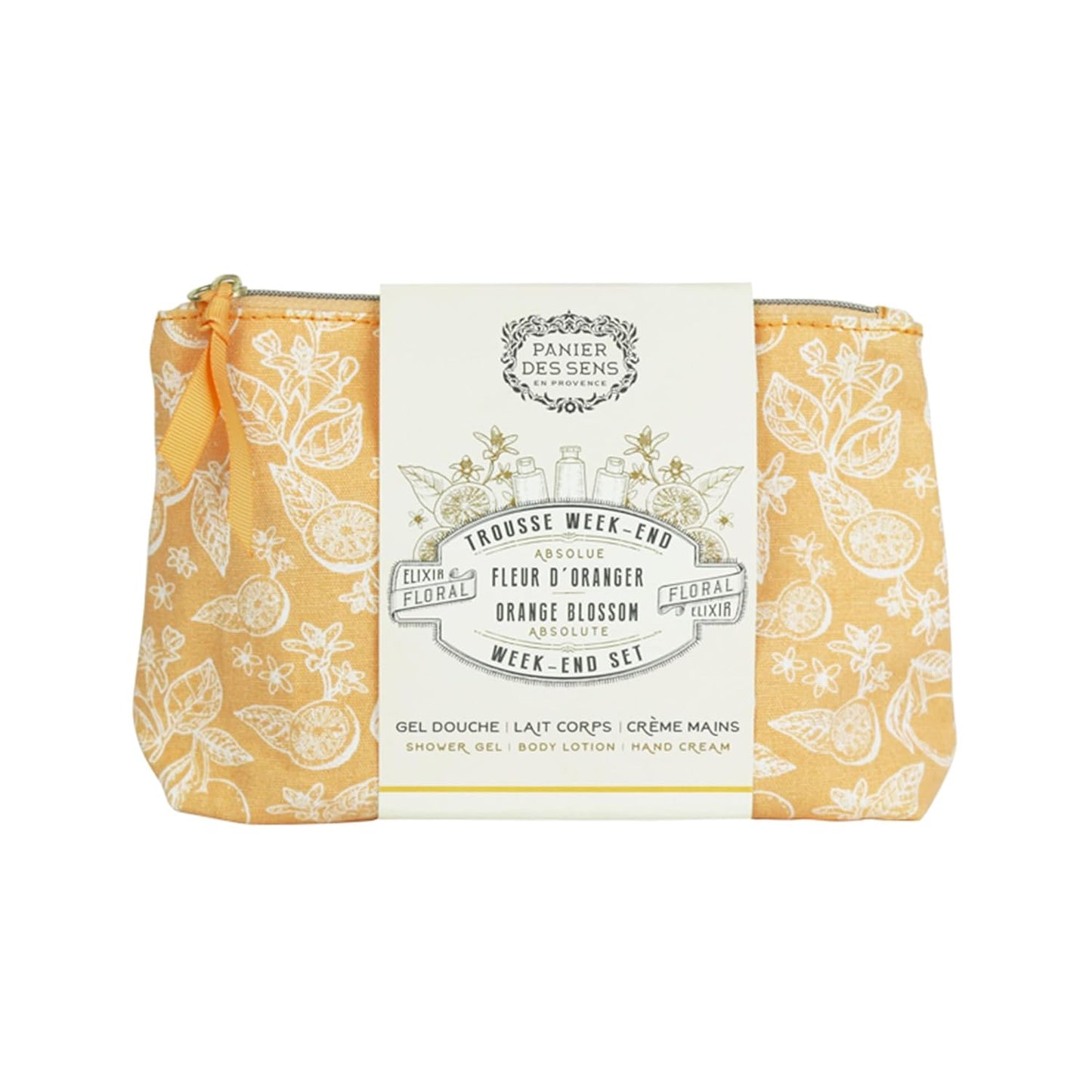 Panier des Sens – Orange Blossom Set for Women – Body Lotion + Shower Gel + Hand Cream - Birthday Gift for Her - Body Care Kit with 96% Natural Ingredients – Self Care Gifts for women