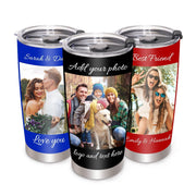 Personalized Coffee Tumbler, Custom Mugs with Pictures Text Name Logo, 30oz Stainless Steel Personalized Mug Cup, Fathers Day Anniversary Wedding Christmas Birthday Gifts for Women Men