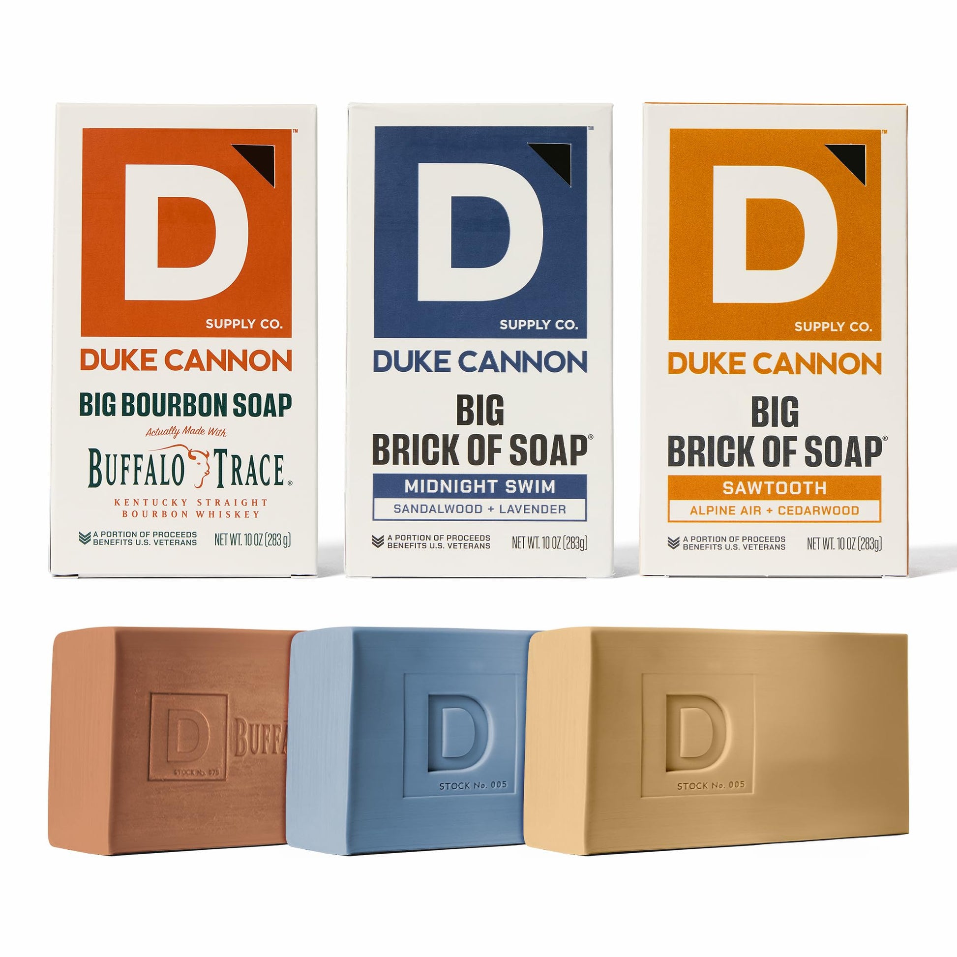 Duke Cannon Supply Co. Paquete de jabón en barra grande – Jabón para hombre con aroma masculino – Hecho en Estados Unidos – Todo tipo de piel – Sawtooth, High Country & Buck Moon – 10 oz (paquete de 3