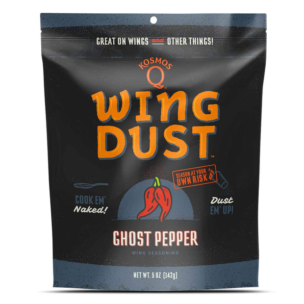 Kosmos Q Seven Pepper Face Lift Spicy Hot Wing Dust, Spicy Chicken Wing Seasoning for Chicken, Fries, Burgers, Queso, Beans & More, Flavorful Heat with 7-Pepper Blend Dry Rub Seasoning Dust, 5 Oz