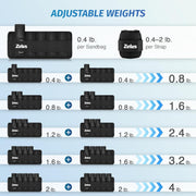 ZELUS 1 Pair Adjustable Ankle Weights, 2 4 6 8 10 lb Modularized Leg Weight Straps for Women Men, Weighted Ankle Weight Set with Removable Sandbags, 1-5 lb per Ankle Strap for Gym Yoga Jogging Walking