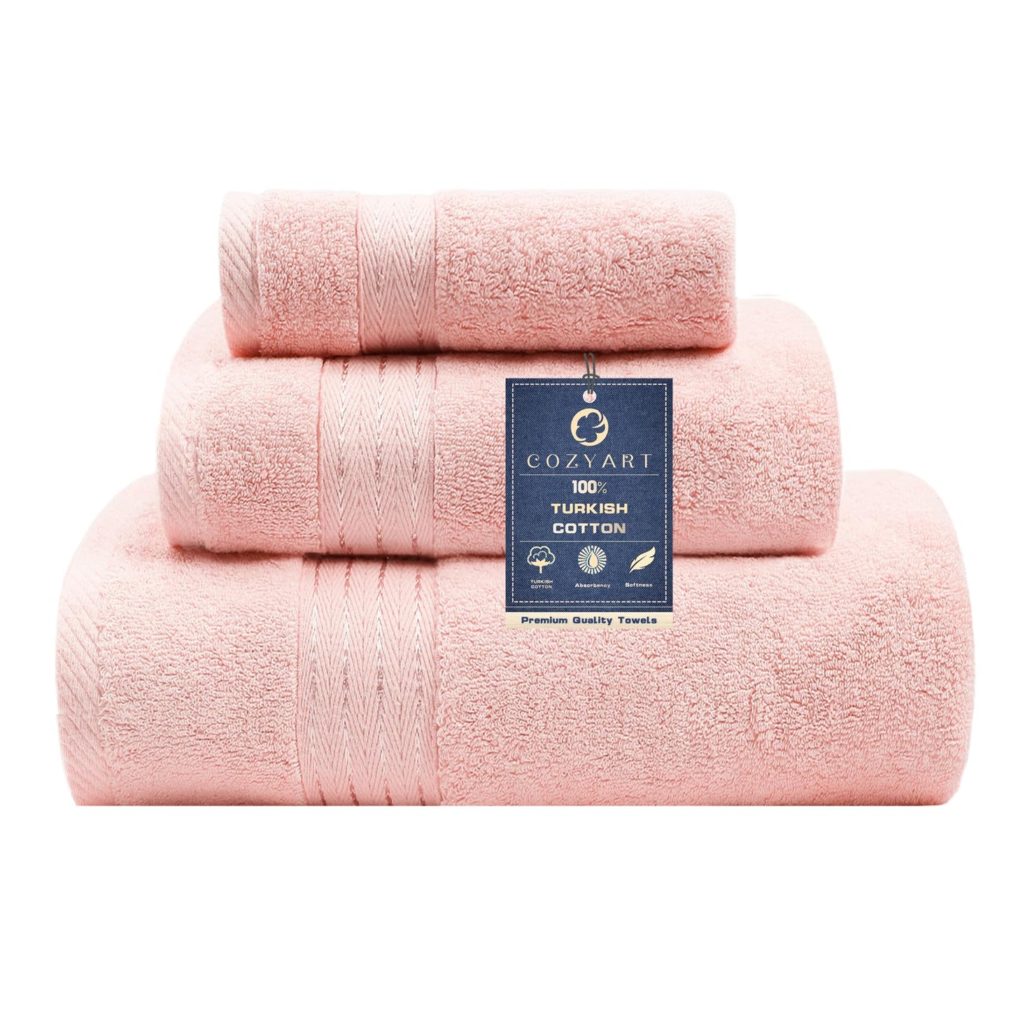 COZYART Burnt Orange Bath Towel Set for Bathroom Turkish Cotton Thick Soft Absorbent Durable 650 GSM Towel Sets of 6, 2 Large Bath Towels, 2 Hand Towels, 2 Washclothes