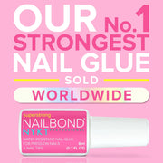 Super Strong Nail Glue for Press On Nails, Nail Tips & Acrylic Nails (8ml) NYK1 NailBond Brush On Glue for Press Ons, Tips & Acrylics - Long Lasting, Maximum Strength, Mess-Free Application