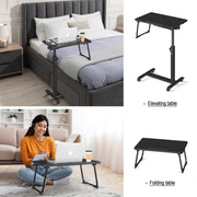 Adjustable Overbed Bedside Table, Hospital Bed Table with Wheels, Portable Rolling Desk, Mobile Small Standing Desk, Rolling Laptop Stand, Computer Cart