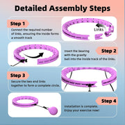 Weighted Hula Infinity Fitness Hoop for Adult Weight Loss, 2 in 1 Smart Fitness Workout Hula Circle Hoops with 28 Detachable Knots, Exercise Fit Hoop Suitable for Women and Beginners
