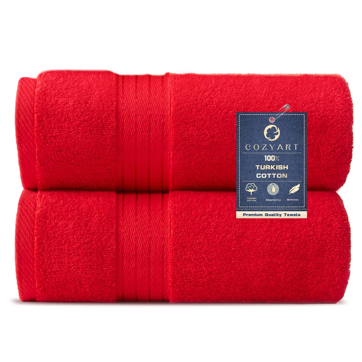 COZYART Burnt Orange Bath Towel Set for Bathroom Turkish Cotton Thick Soft Absorbent Durable 650 GSM Towel Sets of 6, 2 Large Bath Towels, 2 Hand Towels, 2 Washclothes