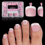 Misssix Deep French Gel Nail Tips, 150Pcs French Tip Press on Nails Long Square Brown, No Need to File 3 in 1 Tips Pre-lasting, Fake Nails for Nail Art DIY 15 Sizes