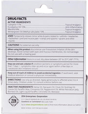 ZEN Hemp Balm for Relief, Hemp Oil Extract for Joints, Back, Neck and Elbows, Hemp Infused Topical Cream - 0.7 oz (Pack of 1)