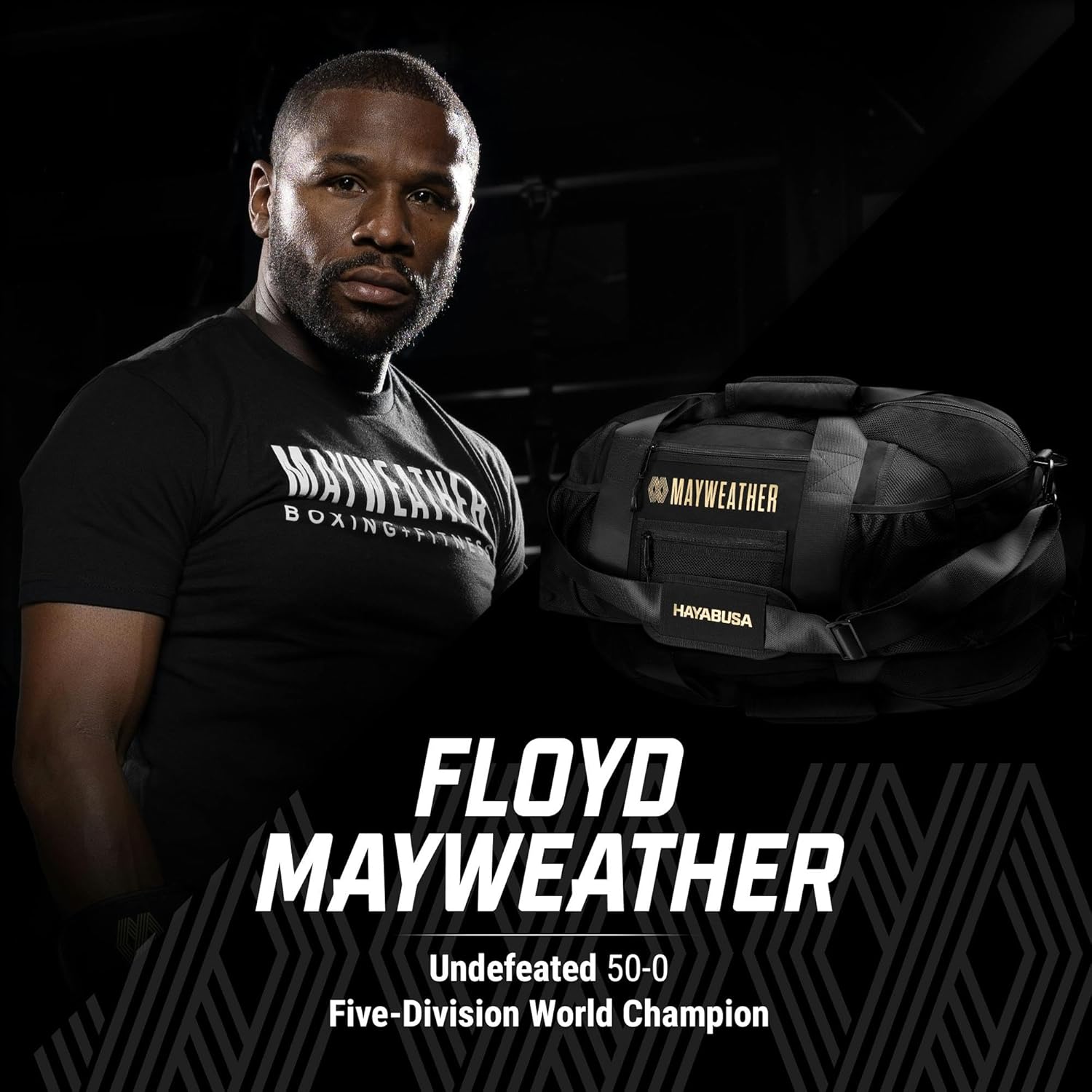 Hayabusa Mayweather Mesh Gym Bag - Black/Gold, 70L