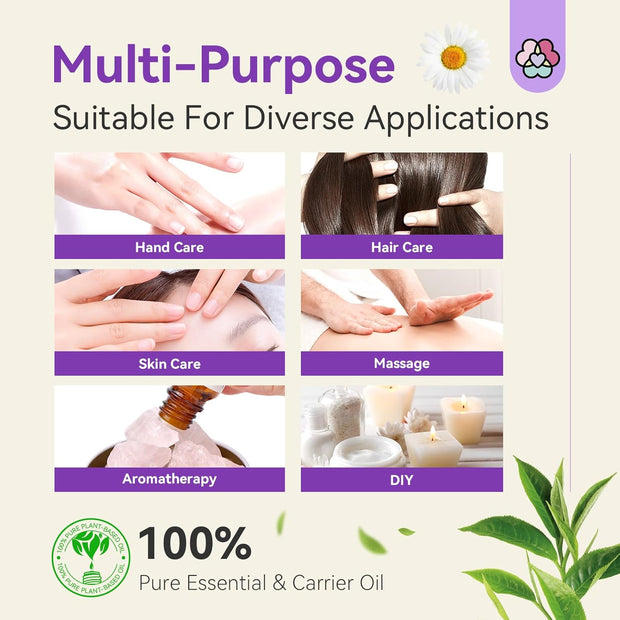 SAVILAND Cuticle Oil with Essential Oil - Nail Oil for Growth Strength Scented Essential Oils for Nails, Diffuser, Humidifiers, Skin Care, Massage, Laundry, DIY Candle, Soap Making for Women