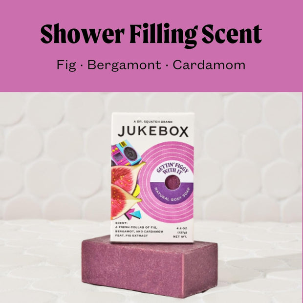 JUKEBOX Soap Sampler Gift Pack- 5 Bar Soaps- Gettin' Figgy With It, Skyy Blue Malibu, Watermelon Disco, That's Limone, Born To Be Wild