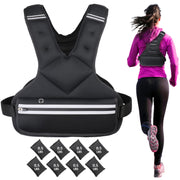 JoyPlus Adjustable Weight Vest,Strength Training Running Vest, Workout Equipment, Sport Exercise, Fitness, Weight Loss for Men 12LB, Women 8LB, Velcro or Buckle