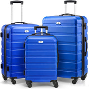 Suitour Luggage 3 Piece Sets Hard Shell Luggage Set with Spinner Wheels, TSA Lock, 20 24 28 inch Travel Suitcase Sets, Bright Blue