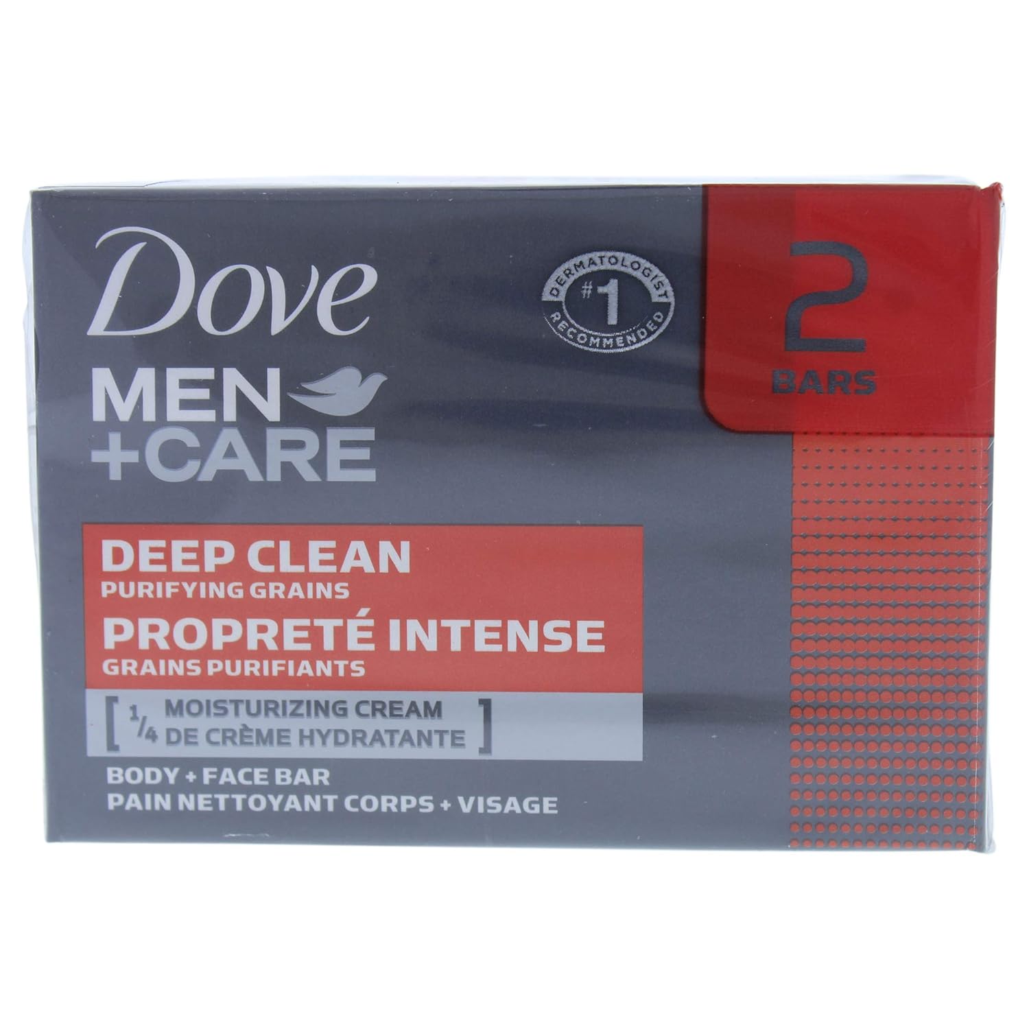 Dove Deep Clean Body and Face Bar for Men-2 x 4 oz Soap