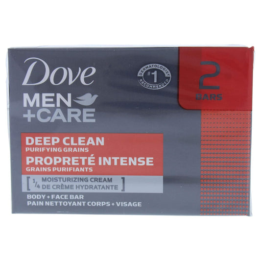 Dove Deep Clean Body and Face Bar for Men-2 x 4 oz Soap