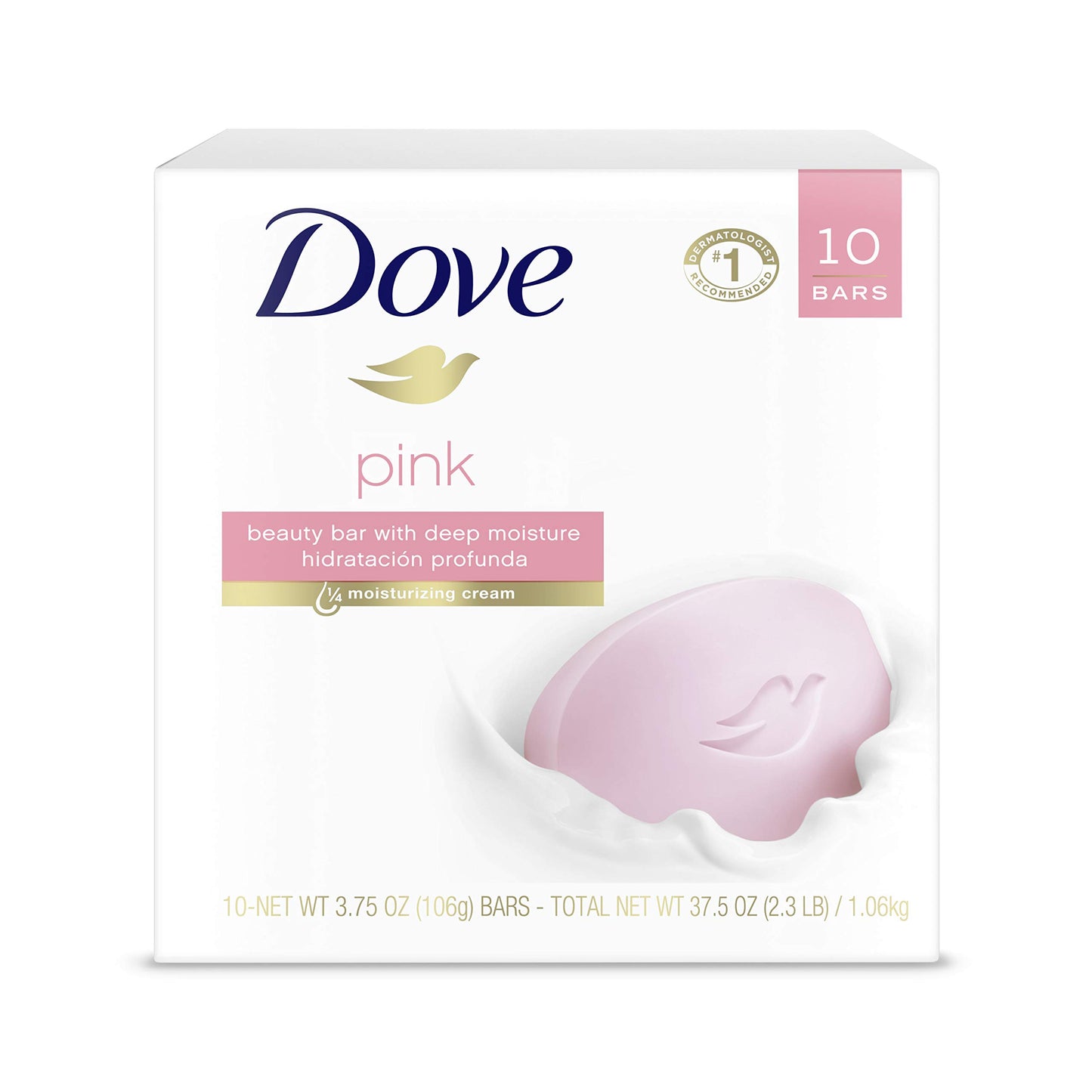 Dove Beauty Bar Soap Pink Rosa 6 Count for Soft, Smooth Skin, Cleans & Moisturizes 3.75 oz