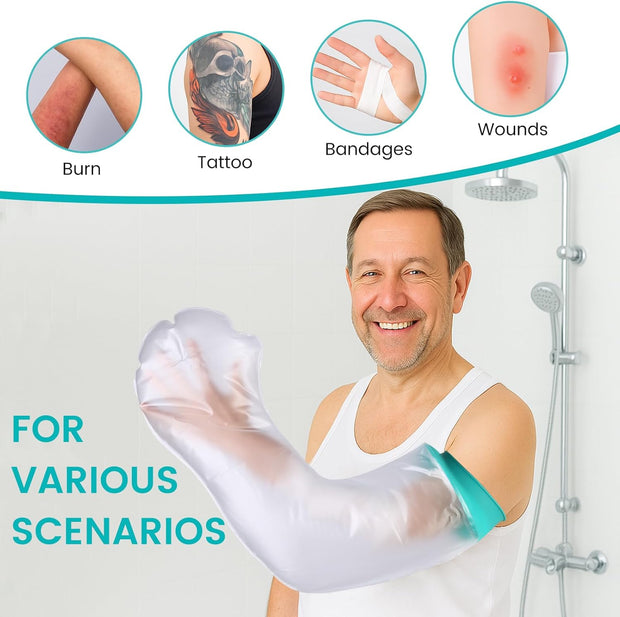 Waterproof Leg Cast Cover for Showering, Reusable Shower Sleeve for Lower Leg After Surgery, Watertight Non-Slip Adult Fracture Protector Bag, Water Proof Medical Covers for Calf/Ankle/Wound/Bandages