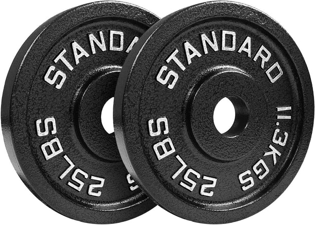 Steel Olympic Plates 175LB Set - 2 inch Olympic Hammertone Coated 2x 2.5lb, 5lb, 10lb, 25lb, & 45lb for Weight Lifting Training
