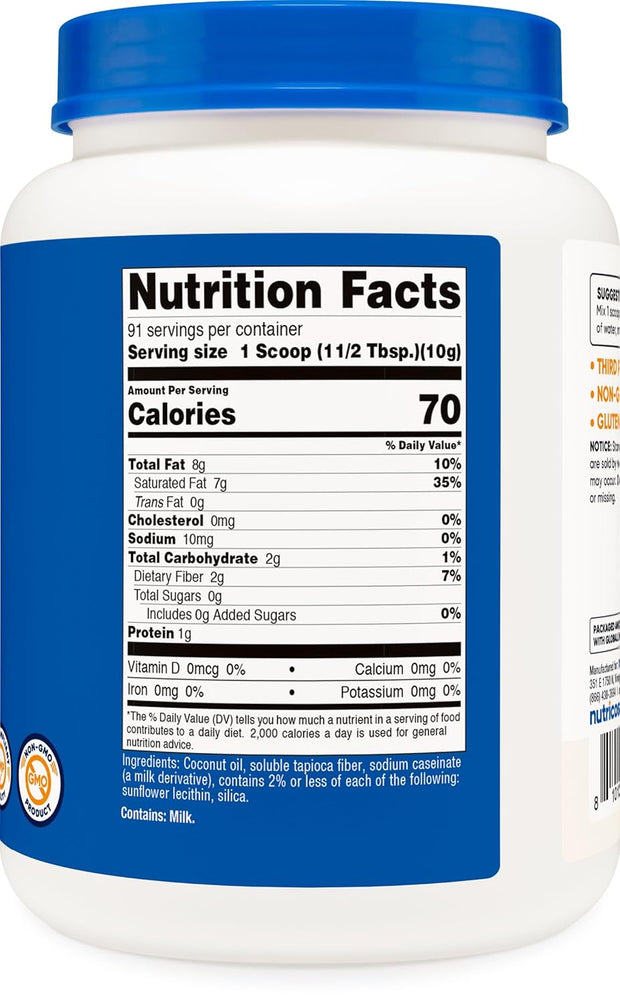Nutricost Coconut Oil Powder 2 LBS (90 Servings) - Non-GMO And Gluten-Free - Premium Quality