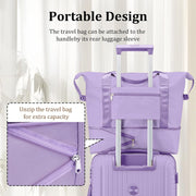 Joyway Luggage Sets 6 Piece PP Hardside Carry on Suitcase with Spinner Wheels and TSA Lock for Travel, Purple