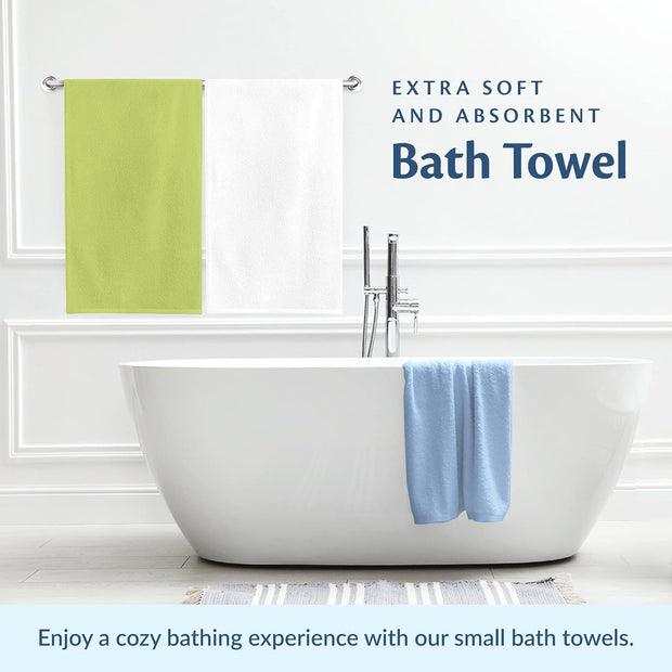 Small and Lightweight Cotton Towels Assorted Pastel Mix 24 x 40 inches Towels (6) Perfect Size for Hair Drying and Small Children