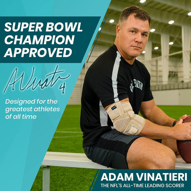 Vive Elbow Brace - Tennis Compression Sleeve - Wrap for Golfers, Bursitis, Left or Right Arm - Tendonitis Support Strap for Golf, Men and Women - Epicondylitis and Sports Recovery