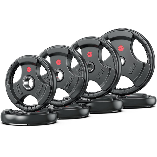 XDDIAS Rubber Weight Plates for Barbell, 2-Inch Olympic Grip Plate for Strength Training, Weightlifting and Bodybuilding in Home & Gym, Solid Cast Iron Weight Plates Pair and Sets