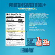 Legendary Foods Cinnamon Roll 22g Protein Bars – Gluten-Free, Low Carb Meal Option – Sweet Zero Sugar Snack, Keto-Friendly – 10-Pack High Protein Pre- or Post-Workout Nutrition Bars
