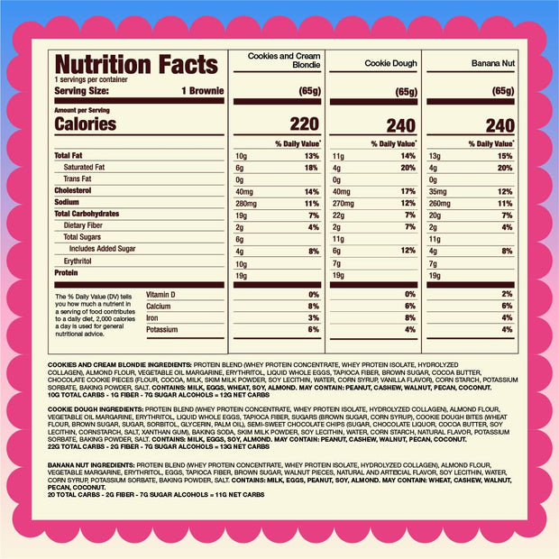 Prime Bites Protein Brownie from Alpha Prime Supplements | High Protein, Collagen Fortified Low Sugar Treat | Delicious Snack | 12 Bars per Box (Variety Pack)