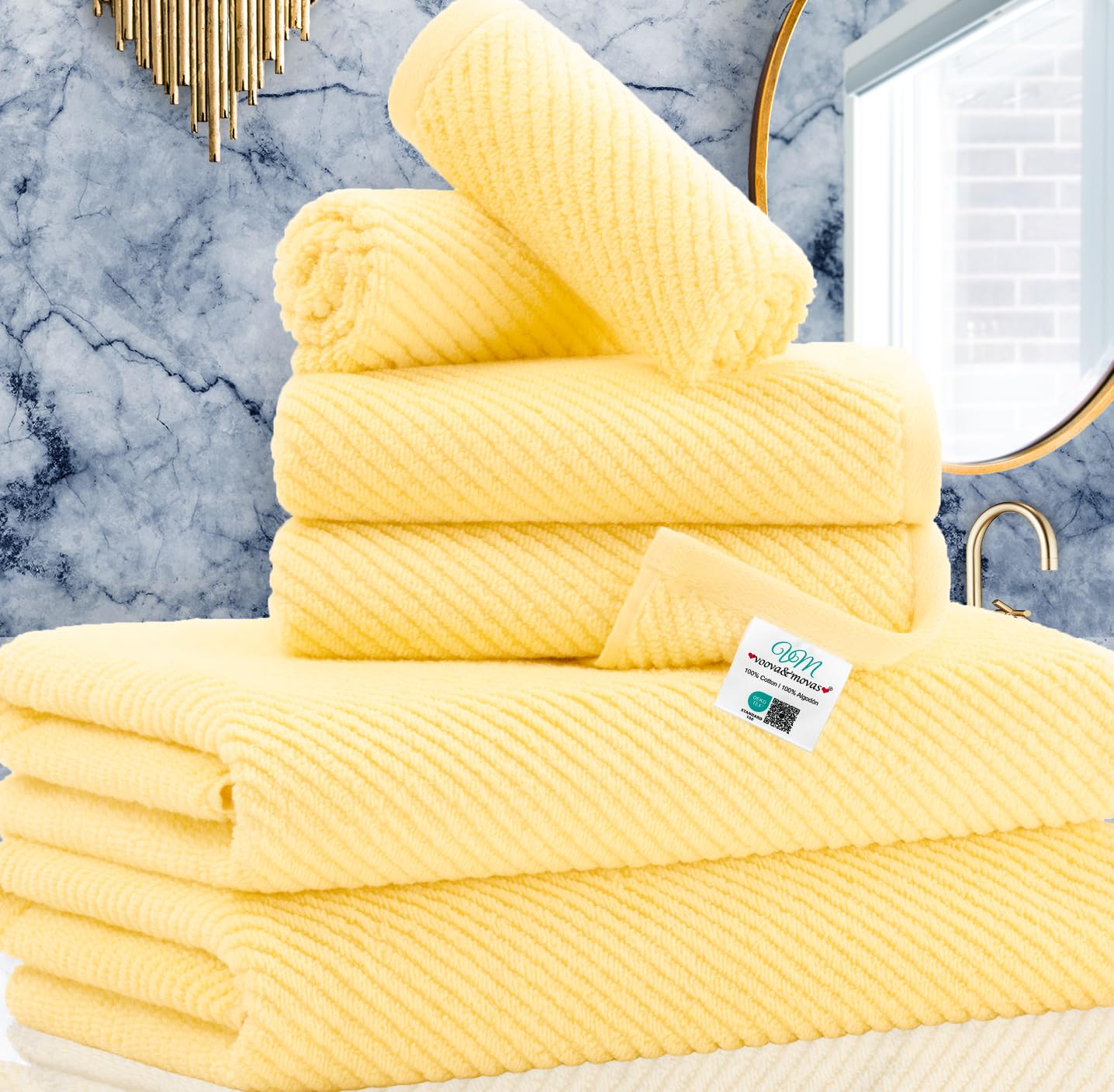 VOOVA & MOVAS Burgundy Towel Set - 100% Cotton | Lightweight | Soft | Quick Dry, 6 Piece Towel Set,2 Large Bath 30"x56", 2 Hand 18"x28", 2 Washcloths 13"x13", Towels Gift Set, Red Towels