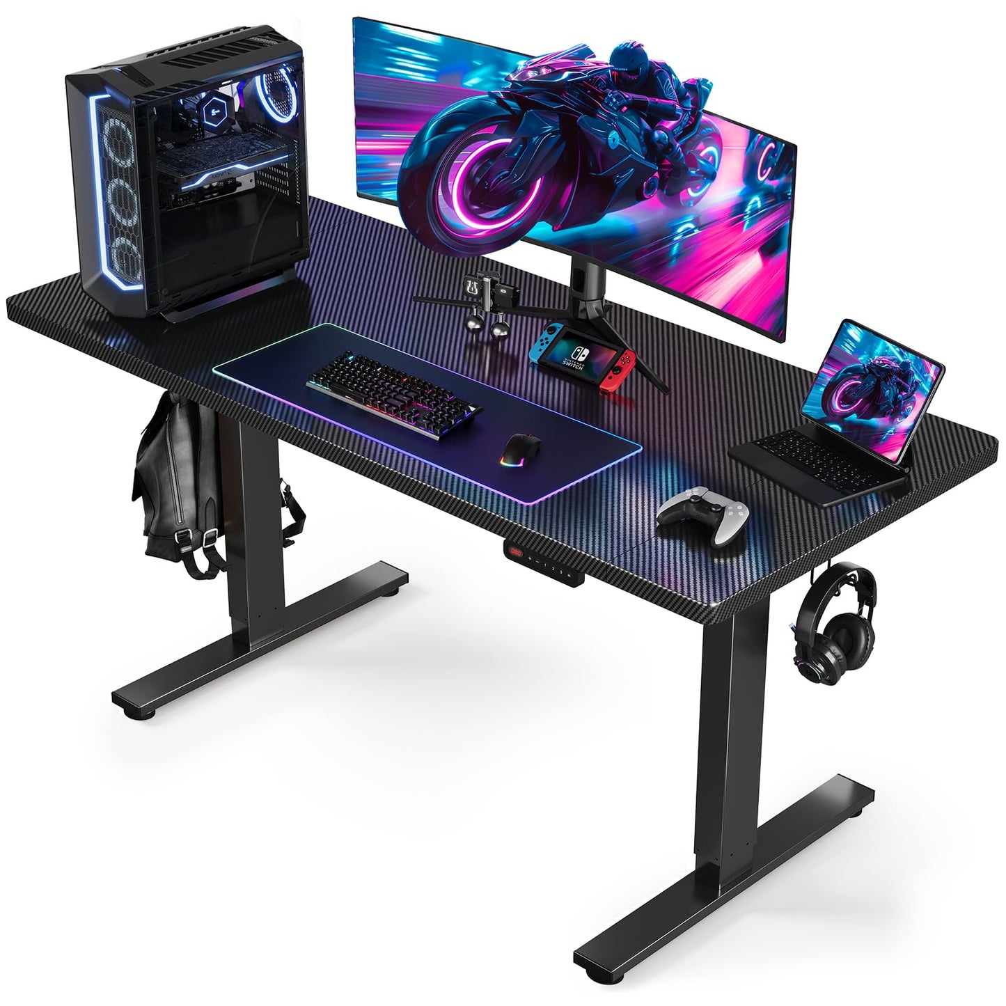 SIAGO Electric Standing Desk Adjustable - 48 x 24 Inch Sit Stand up Desk with Cable Management - 3 Memory Preset Adjustable Height Table