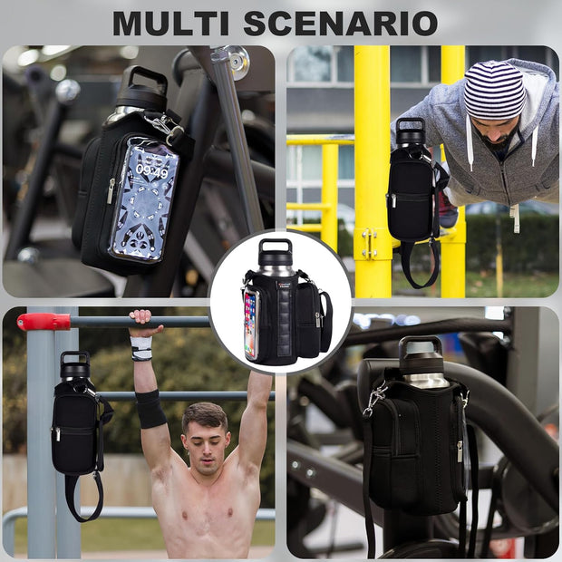 Magnetic Gym Bags for Men & Women with Adjustable Strap,Magnetic Bag Company Water Bottle Holder for Travel, Work,Sports,Water Bottle Sling Bag with Pocket