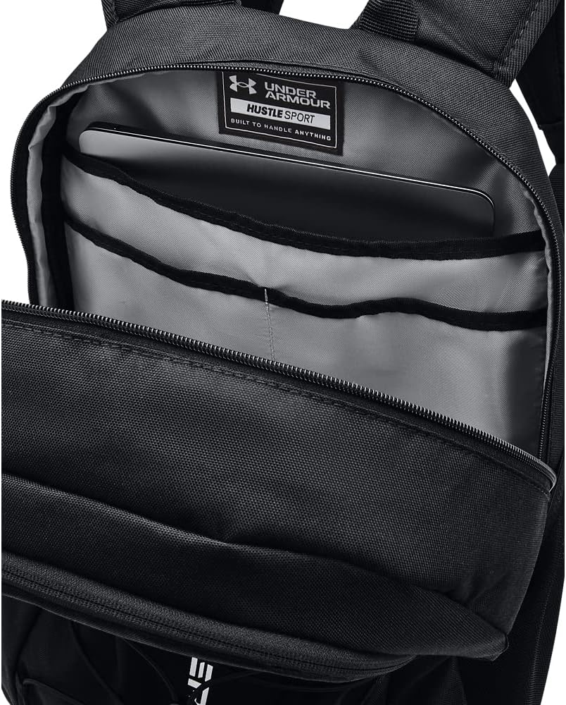 Under Armour Unisex-Adult Hustle Sport Backpack , Black (001)/Silver , One Size Fits All