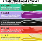 TOPOKO Resistance Bands Set of 5 – Pull Up Assistance Bands for Men & Women, Heavy Duty Workout Bands for Exercise, Strength Training, Stretching, Physical Therapy, Home & Gym