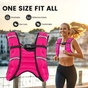 Weighted Vest for Woman Men,6lb/8lb/12lb/16lb/20Lb/25lb Weight Vest with Reflective Stripe Adjustable Buckle Strap Back Pocket Workout Strength Training Walking Jogging Running