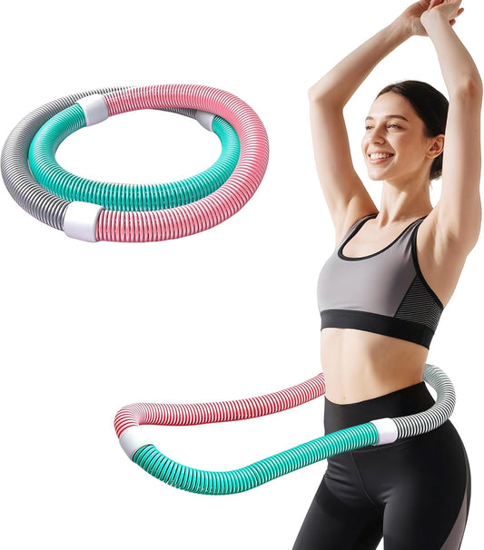 Infinity Weighted Hula Hoop for Adults – 3.3lb Foldable Fitness Hoop, Waist-Friendly Slimming Exercise Equipment, Portable & Silent for Home, Travel, Gym