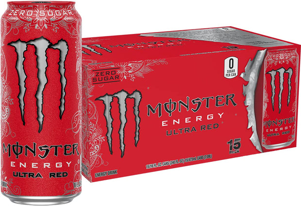 Monster Energy Ultra Violet, Sugar Free Energy Drink, 16 Ounce (Pack of 15)