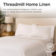 Threadmill American Supima King Size Sheets Set | 656 Thread Count 4 Piece Luxury Bed Sheets for King Size Mattress | 5 Star Hotel Quality Sheets with Elasticized Extra Deep Pocket | White Sheets
