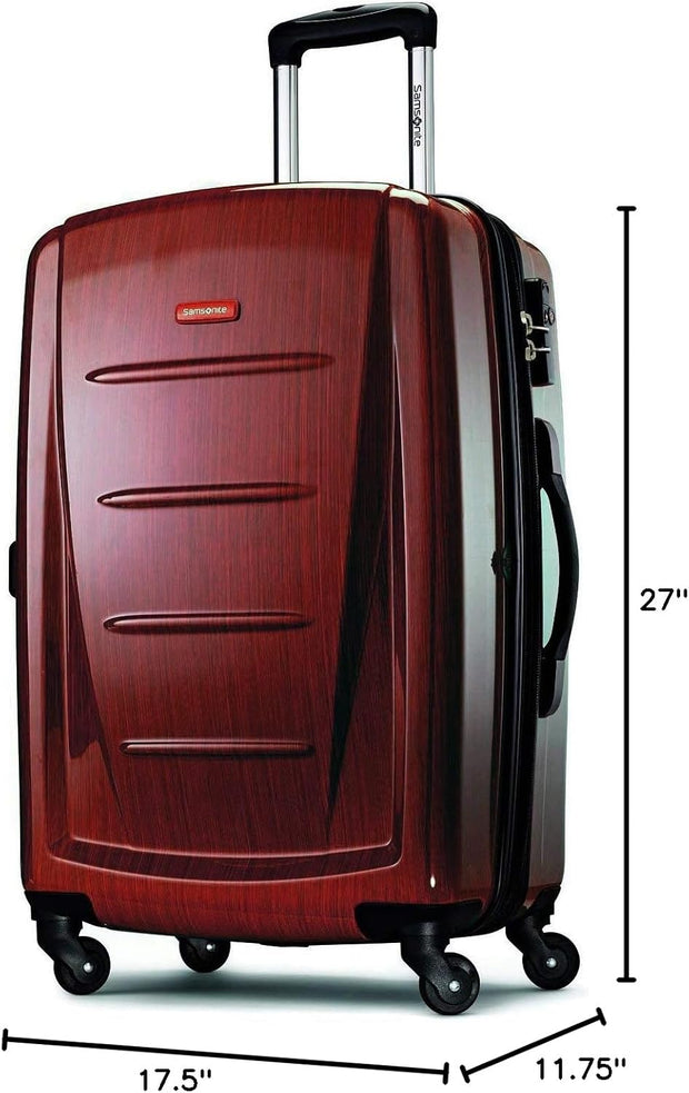 Samsonite Winfield 2 Hardside Expandable Luggage with Spinner Wheels, Burgundy, Checked-Medium 24-Inch