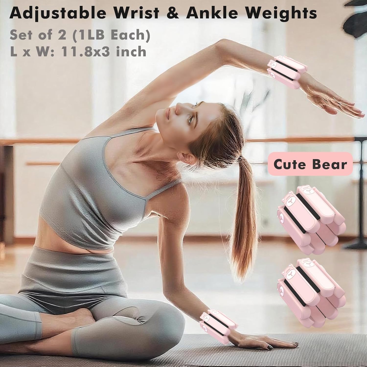 Pilates Ring and Ball Set, Adjustable Ankle Wrist Weights, Resistance Bands, Pilates Equipment for Home Workout Kit to Tone, Sculpt and Strengthen, Fitness Magic Circle Rings for Yoga Women