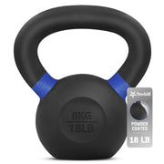 Yes4All Powder Coated Cast Iron Kettlebell Strength Training Kettlebells Weight Set for Full Body Workout, Home Gym