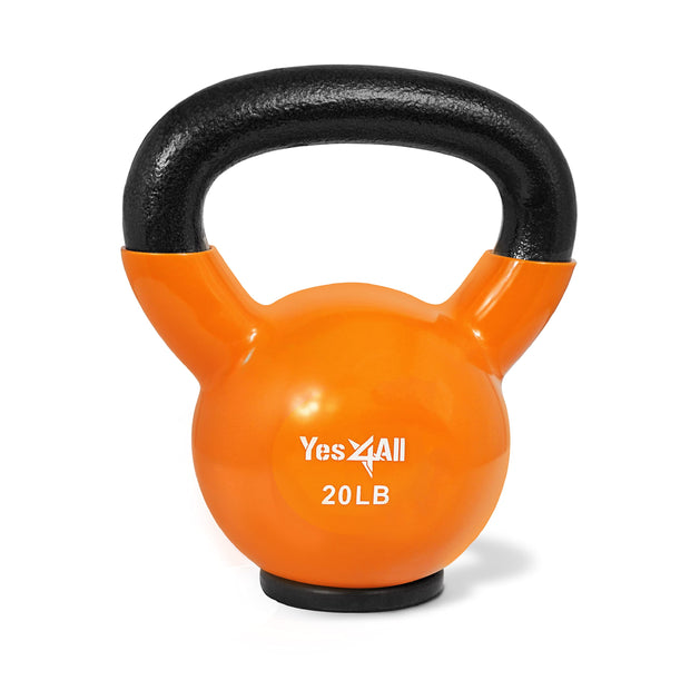 Yes4All Kettlebells Rubber Base, Kettlebell Set for Women, Strength Training Kettlebells Weights (10-65 lbs)
