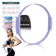 Pilates Ring, 13.5"/12" Silicone Magic Circle with Training Poster & Portable Bag, Pilates Ring Circle for Inner Thigh Workout, Yoga, Lose Weight & Physical Therapy for Women