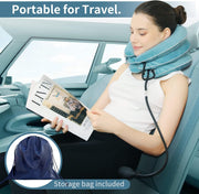 S Cervical Neck Traction Device for Instant Neck Pain Relief - Inflatable & Adjustable Neck Stretcher Neck Support Brace, Neck Traction Pillow for Home Use Neck Decompression