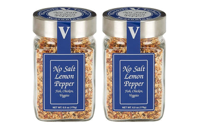 No Salt Lemon Pepper- 5.3 oz. Jar (Pack of 2) You won’t even miss the salt. Bright lemon flavor with spicy black pepper and a hint of garlic, onion and red bell pepper.
