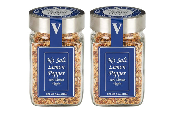 No Salt Lemon Pepper- 5.3 oz. Jar (Pack of 2) You won’t even miss the salt. Bright lemon flavor with spicy black pepper and a hint of garlic, onion and red bell pepper.