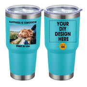 Personalized Custom Tumbler Print in USA 24 Pcs 30oz Stainless Steel Coffee Cup with Lid & Straw Double Wall Insulated Tumbler with Colorful Text Logo Photo