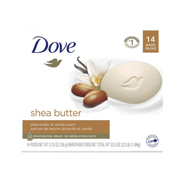 Dove Beauty Bar Soap Shea Butter, 8 Count
