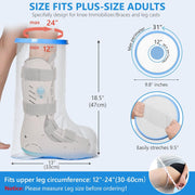 100% Waterproof Extra Wide Leg Cast Cover for Shower with Non-Slip Bottom Reusable Shower Boots Protector for Adult Leg Ankle Foot After Surgery Bandage Dressing Wound Immobilizer/Brace, Walking Boots